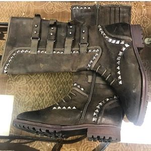 Jeffrey Campbell studded steampunk tall boots